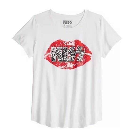 KISS Band Tee by Licensed Character NWT Women’s Logo Graphic Music T-shirt - Picture 3 of 10